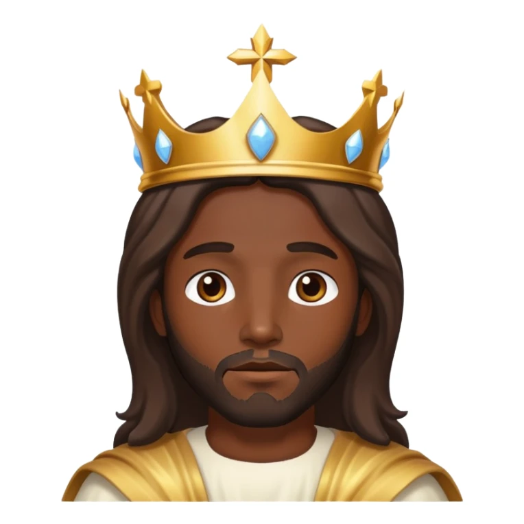 Dark skin christ Jesus with a heavenly crown sticker