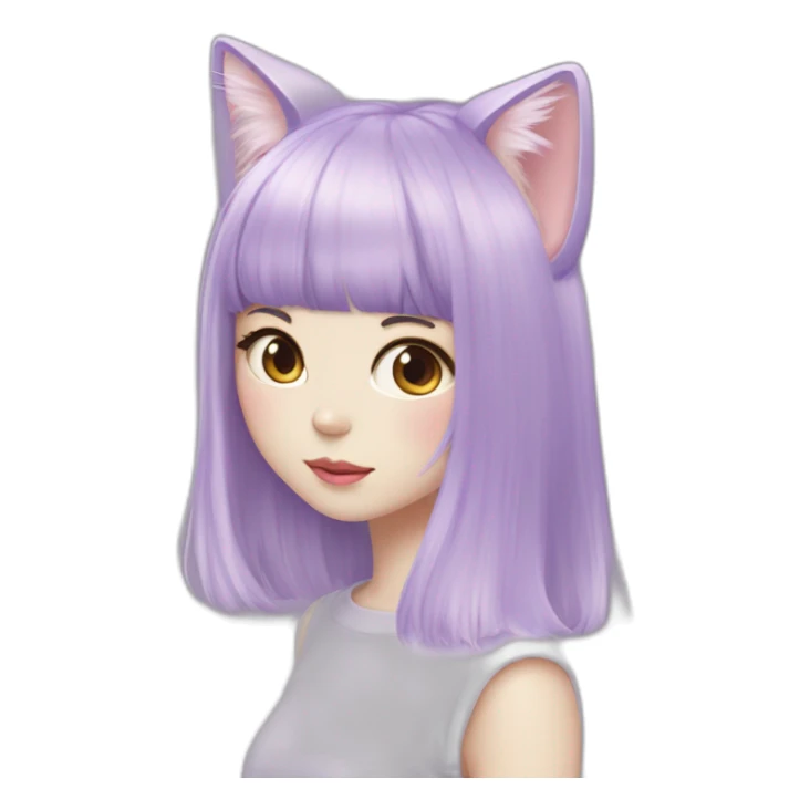 light-purple-blunt-bangs-cat-ear-japanese-girl sticker