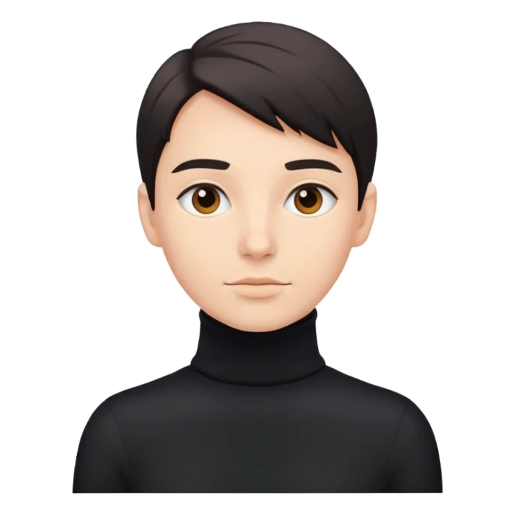 designer wearing all black tutrleneck sticker