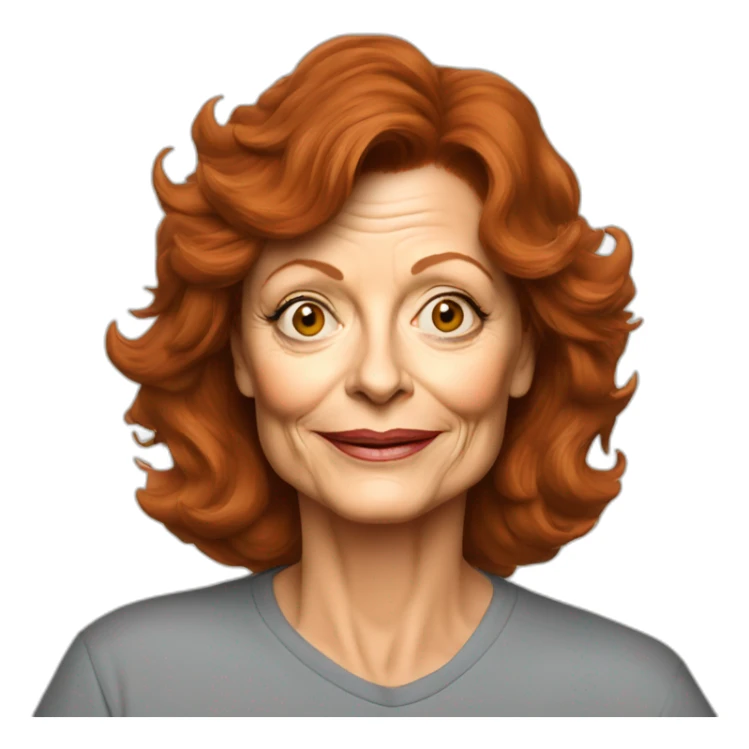 40 year old susan sarandon cartoon wearing tee sticker