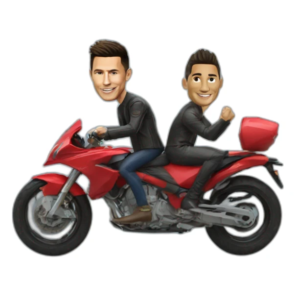 Cristiano Ronaldo riding Lionel Messi sticker