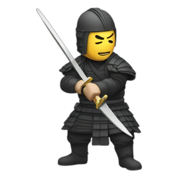 Samourai cutting fiat money sticker