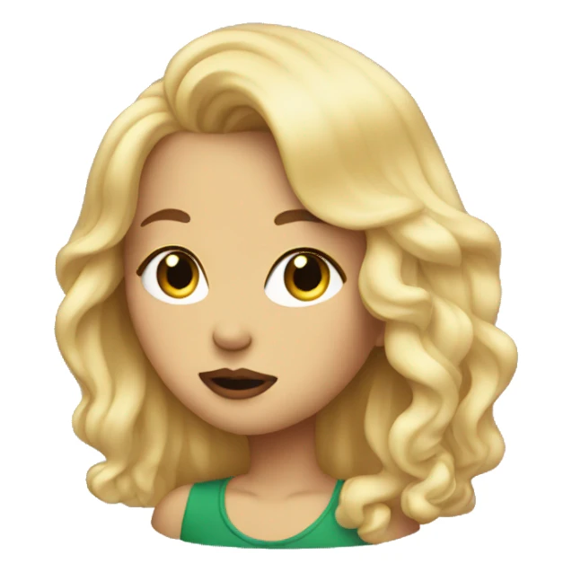 Girl with blonde hair blowing kiss sticker