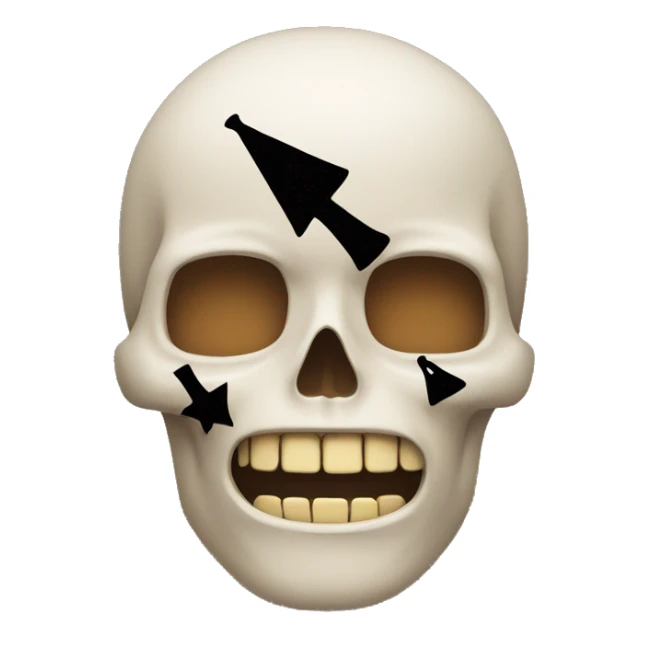 Shh emoji with as a skull  sticker