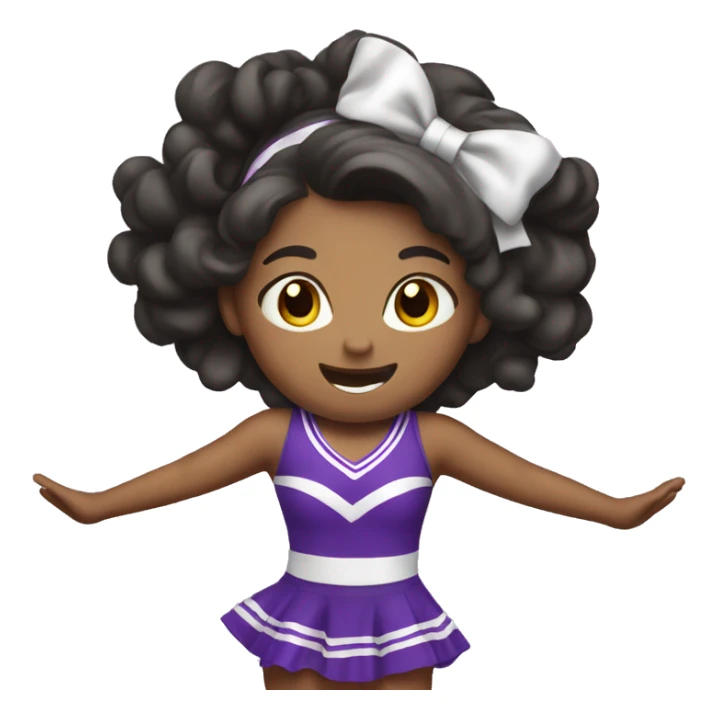 Cheerleader cheering purple dress sticker