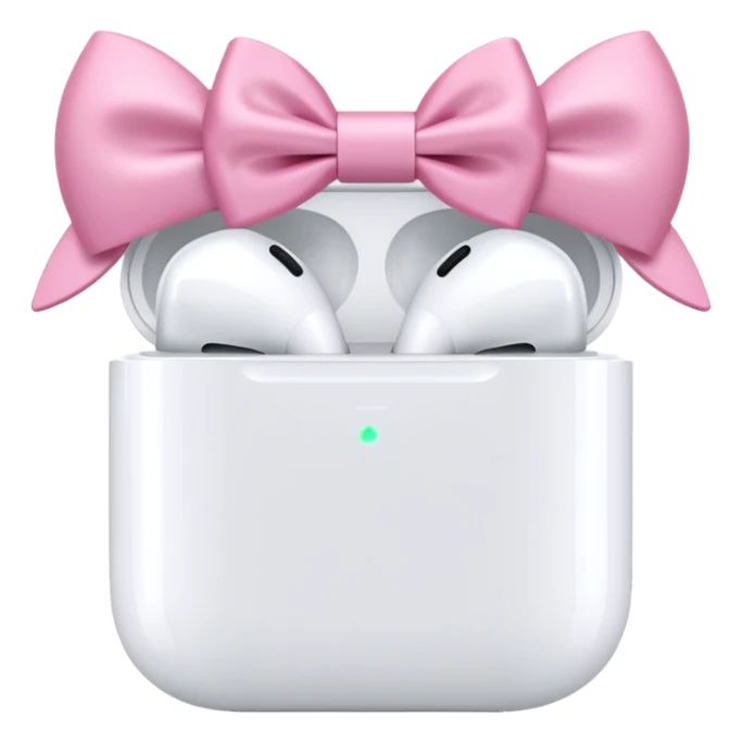 airpods max in white with pink bows sticker