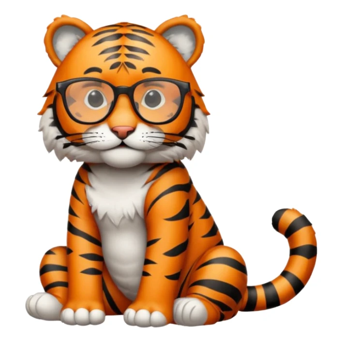full body of tiger wear glasses sticker