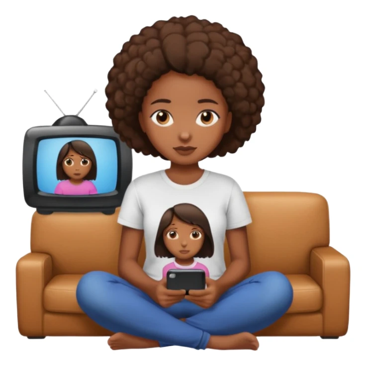 black girl watching tv  sticker