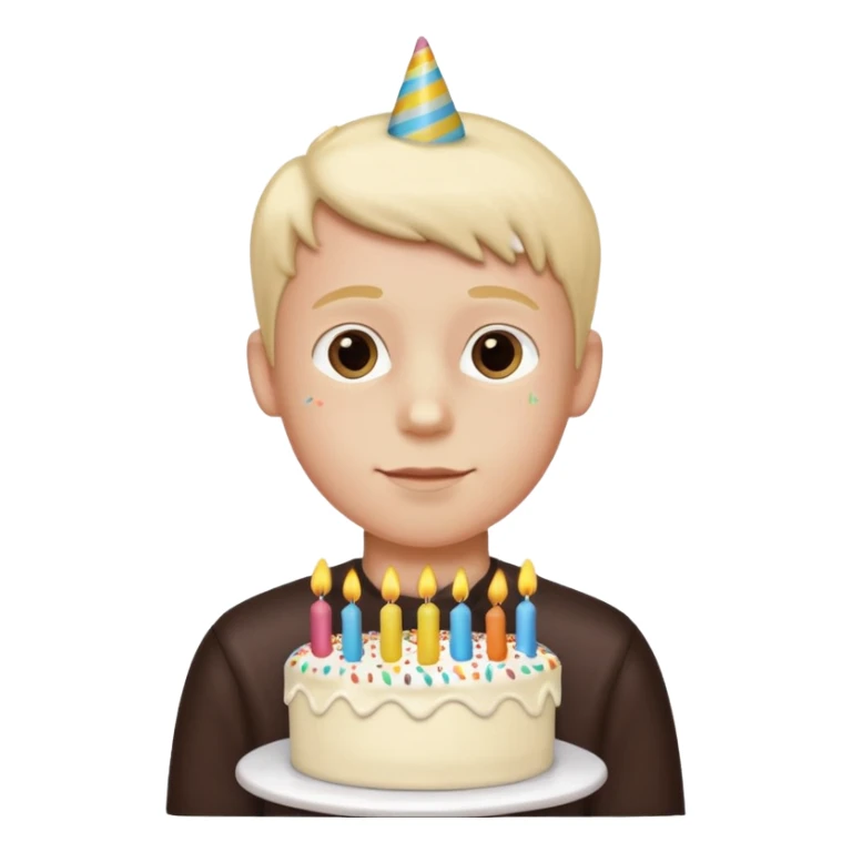boy with birthday cake without the candles sticker