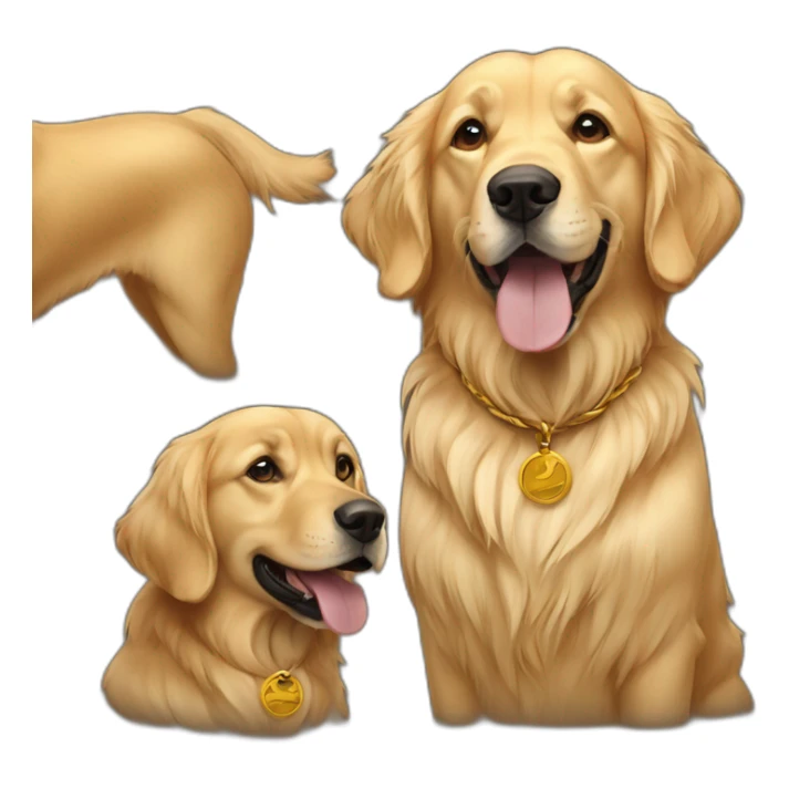 Africanism dog and golden retriever sticker