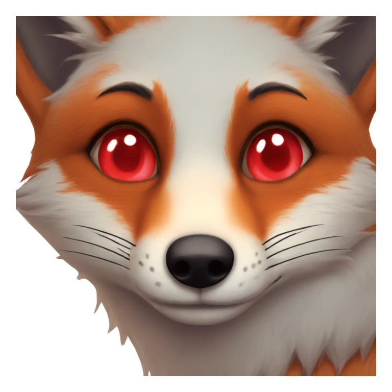 deep lush red fox face with tiny red heart in eyes sticker