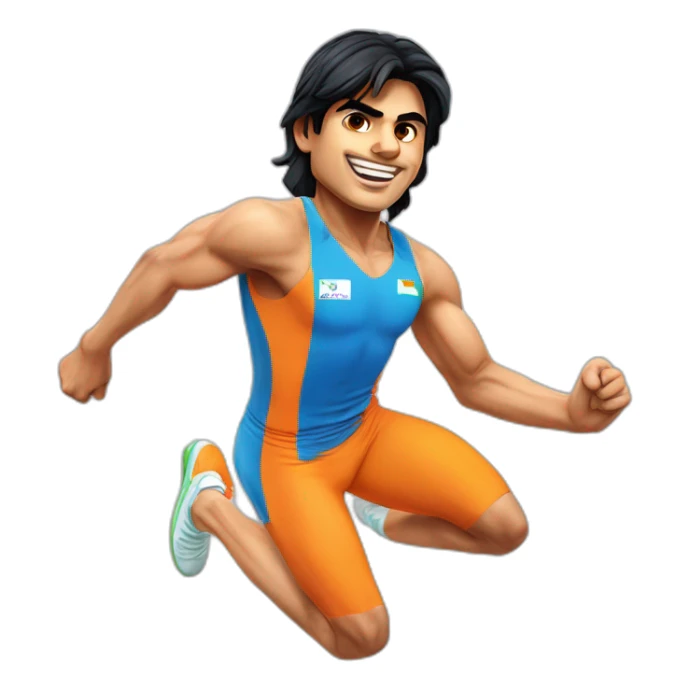 neeraj chopra javelin thrower form india sticker