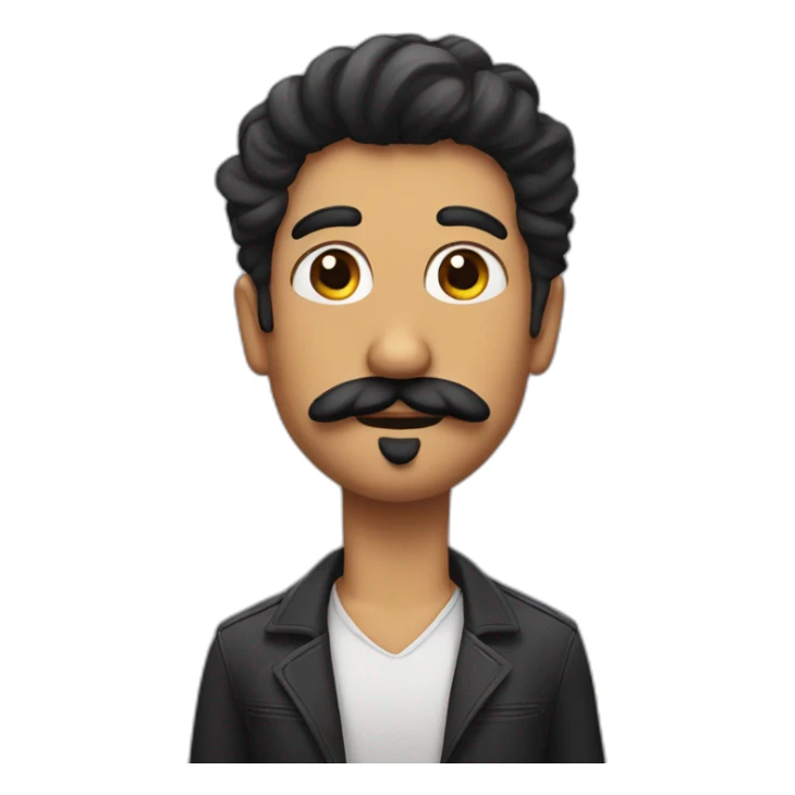 PERSONAJE CON PELO NEGRO Y BIGOTE CORTO sticker