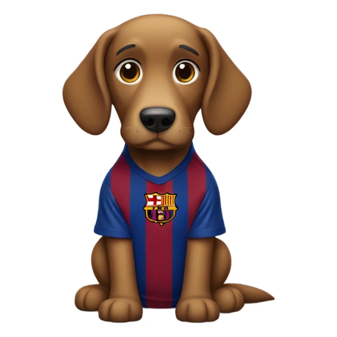 perro con camisa del barcelona fc sticker