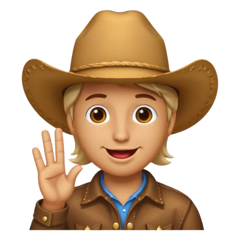 Emoji blowing kiss with cowboy hat sticker
