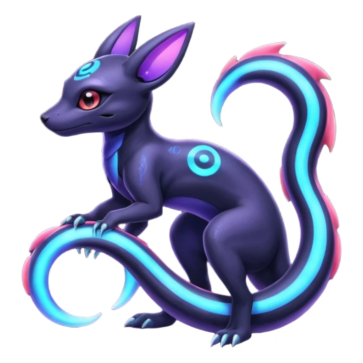 Nebulae Salandit-Umbreon-Fakémon-hybrid-creature (full body)  sticker