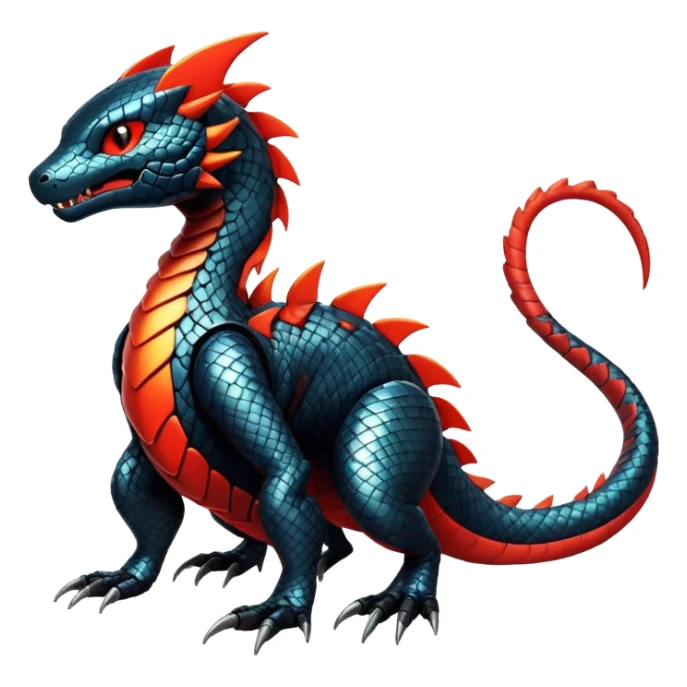 Modern Futuristic Scaly Cyber-Salandit-Litten-Hybrid (Full body) sticker