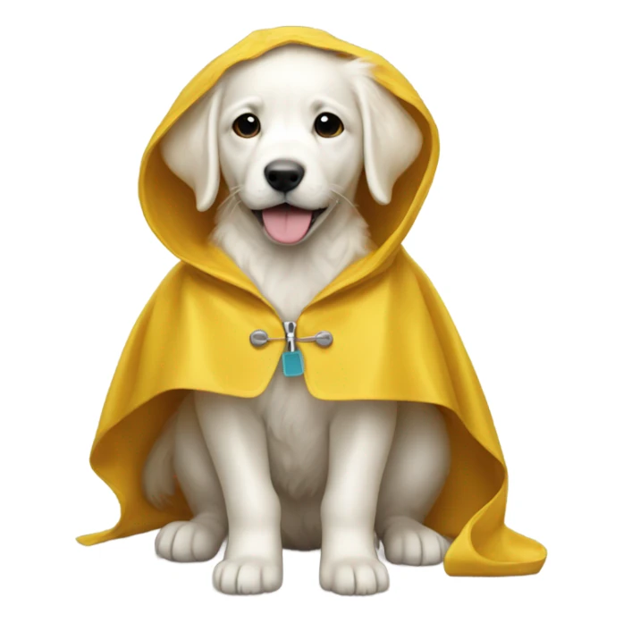 White puppy Golden retriever raincoat sticker
