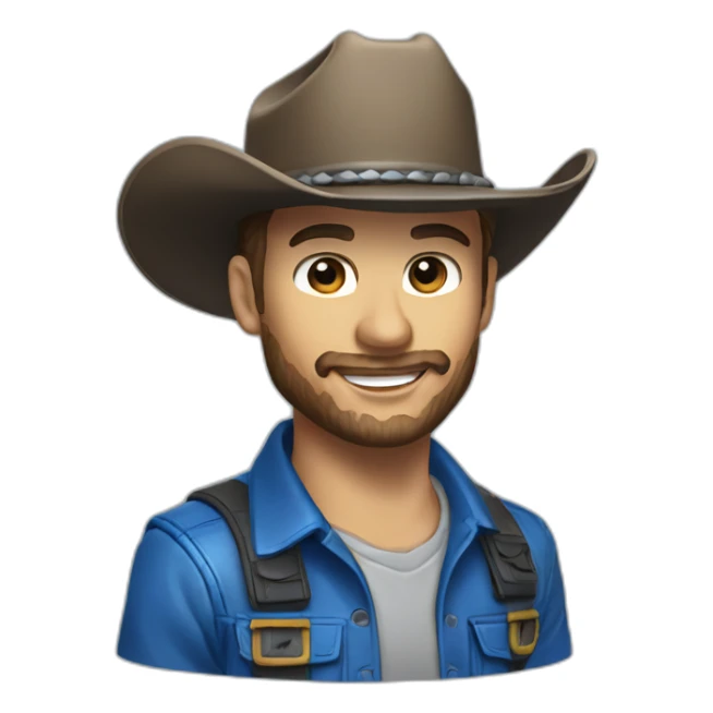 Blue Ford ranger raptor with cowboy hat sticker