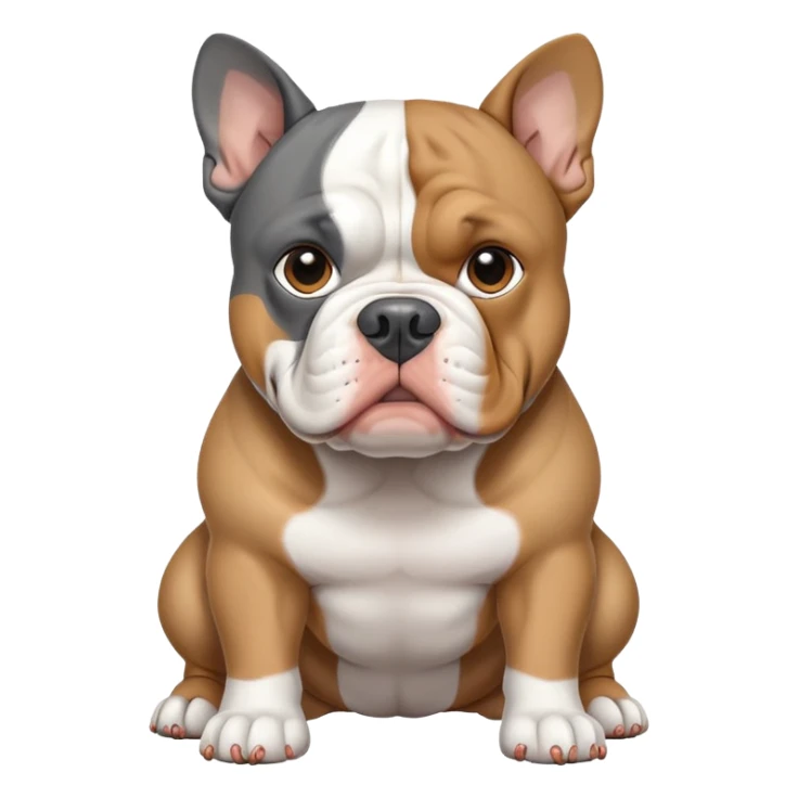 Tricolor grey tan white American bully Dog sticker