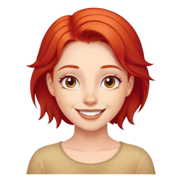 happy girl with red hair sticker