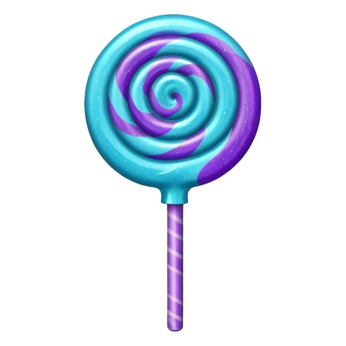 glitter cian and purple lolipop sticker