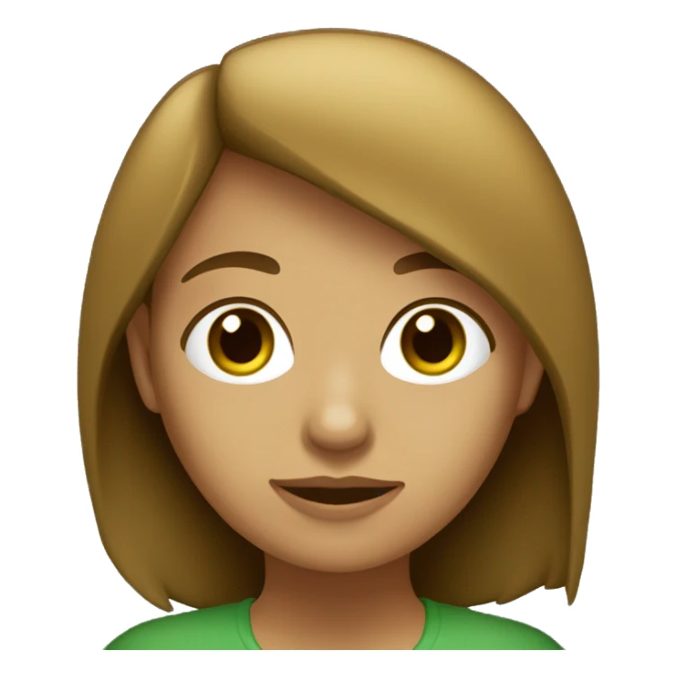 Chica con pelo castaño oscuro largo, tes blanca y ojos verde sticker