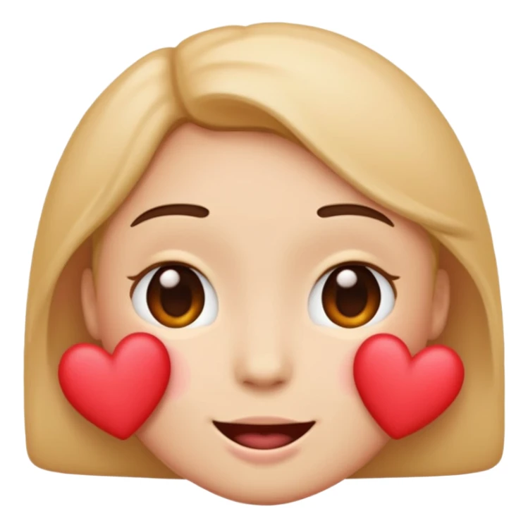 Emoji face ThAtS is blushing and has hearts around it sticker