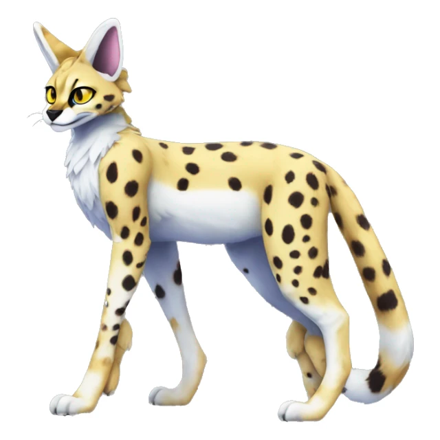 Epic Colorful Sergal-Serval-Vernid full body sticker