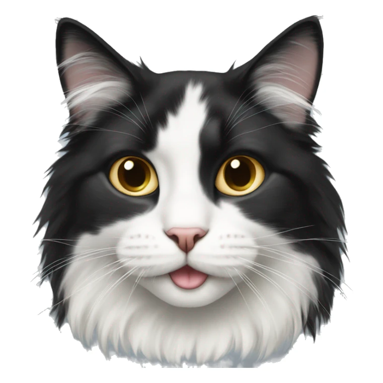black-and-white cat domestic long-haired sticker
