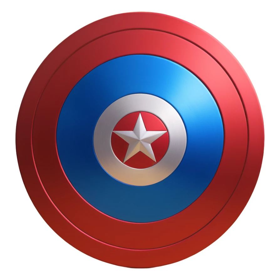 Captain America shield, red and blue colors only, metallic effect sticker