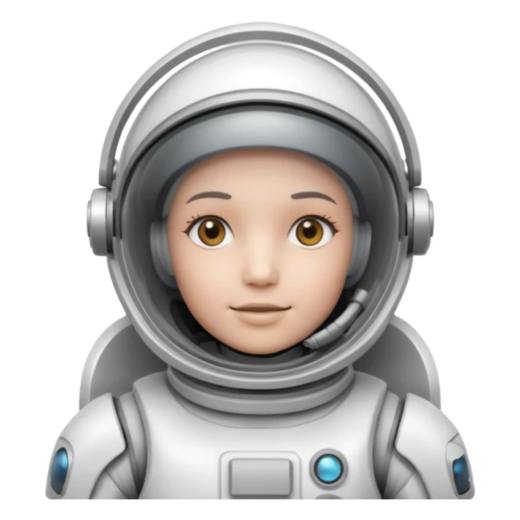 robotic Astronaut in white EVA suit with clear dome helmet sticker