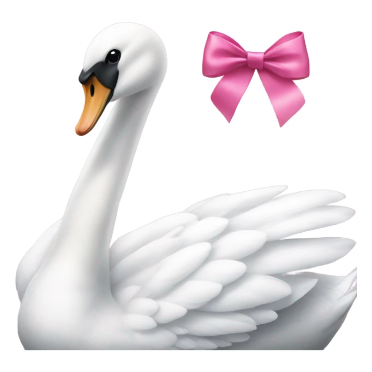 White swan with pink ribbon and pink tutu skirt sticker