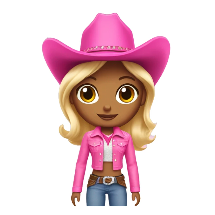 Pink barbie cowboy outfit sticker