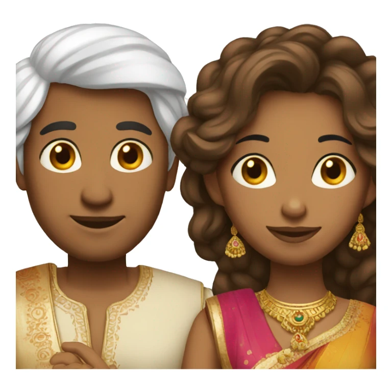 Indian and white couple sticker