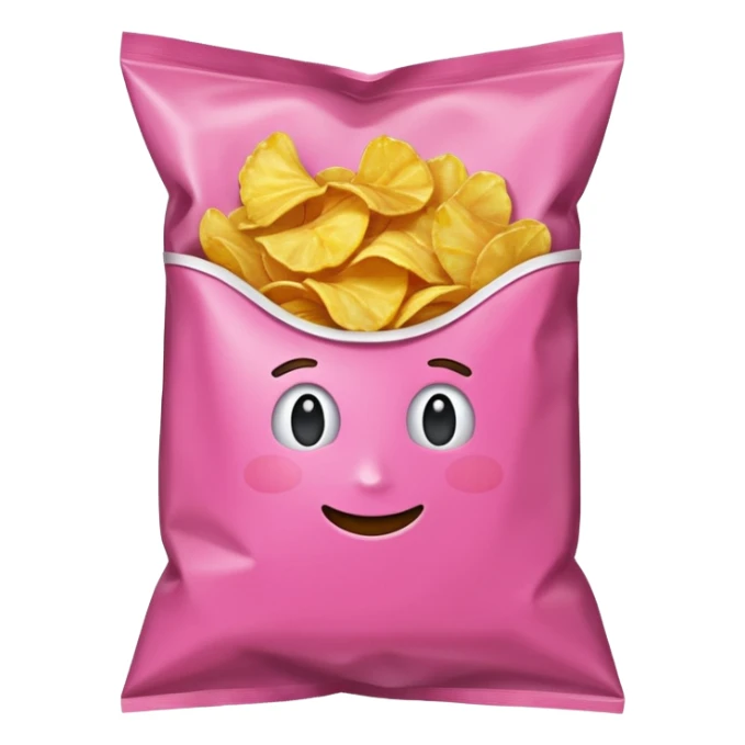 Pink bag of potato chips sticker