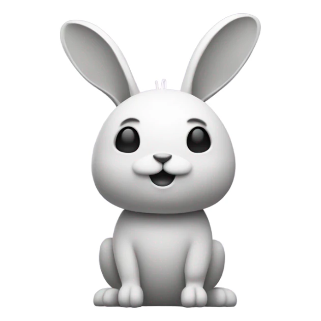retrofuturistic minimalist rabbit, only colors available are white, black, grey, pink, purple, orange, yellow, green, do not mix them sticker