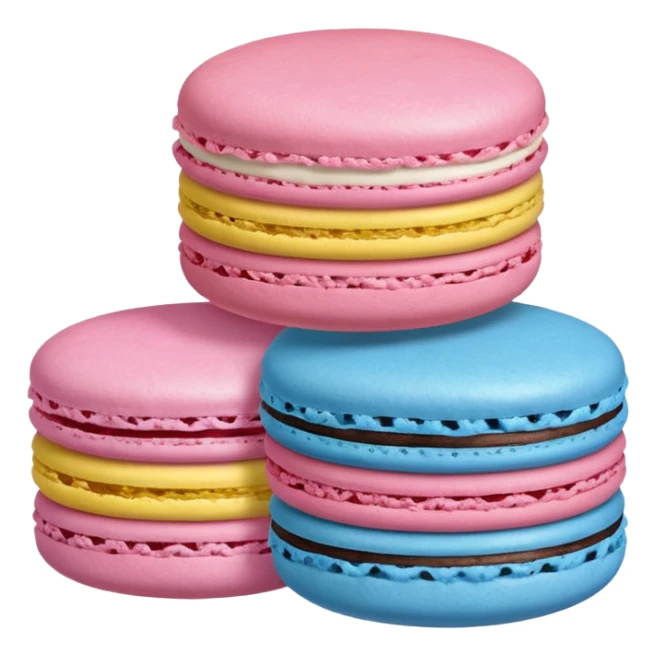 1 Blue Macaroon, 1 Pink Macaroon, And 1 Yellow Macaroon  sticker