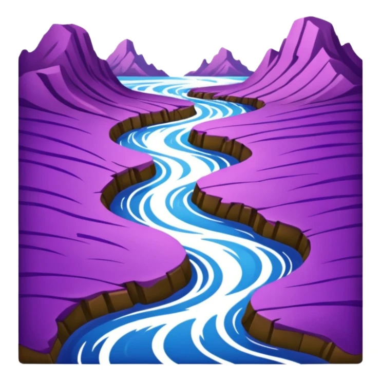 A choppy purple river with land on each side sticker