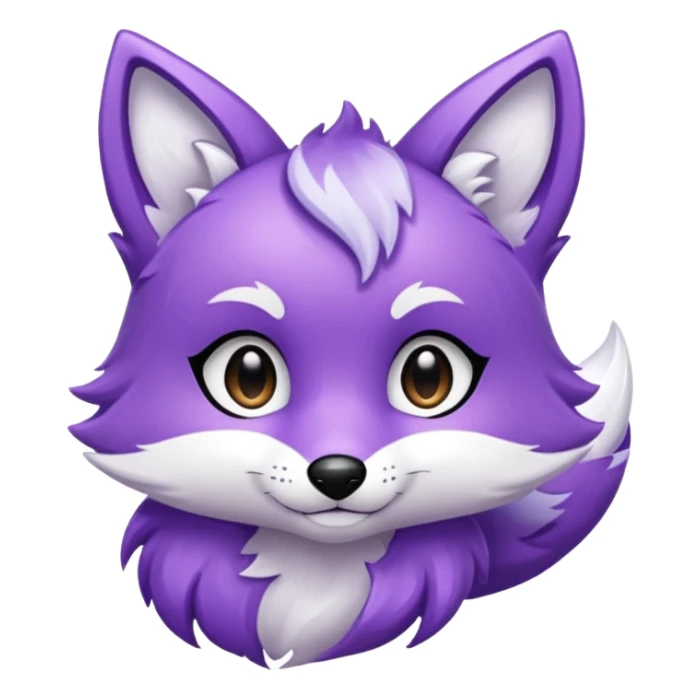 glitter purple and cian fox sticker