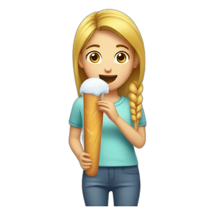 Girl eating ice stick sticker