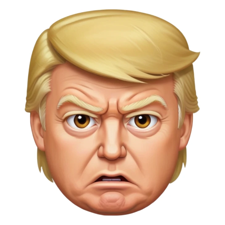 Donald Trump with an angry facial expression sticker
