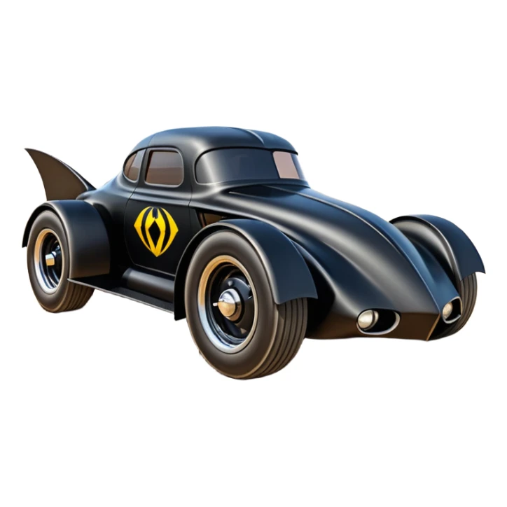  the animated series aerodynamic futuristic Venom Batmobile loosely based on 1936 freightliner school bus (flat long straight organically-shaped mechanical roomy interior body) stealthy town hot rod desert dirt racing rwd buggy  sticker