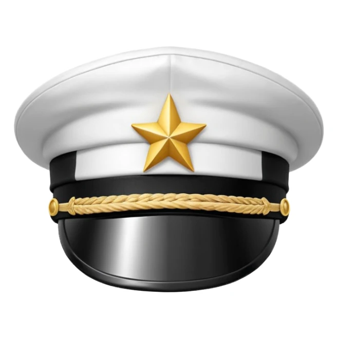 white captain hat closeup alone sticker