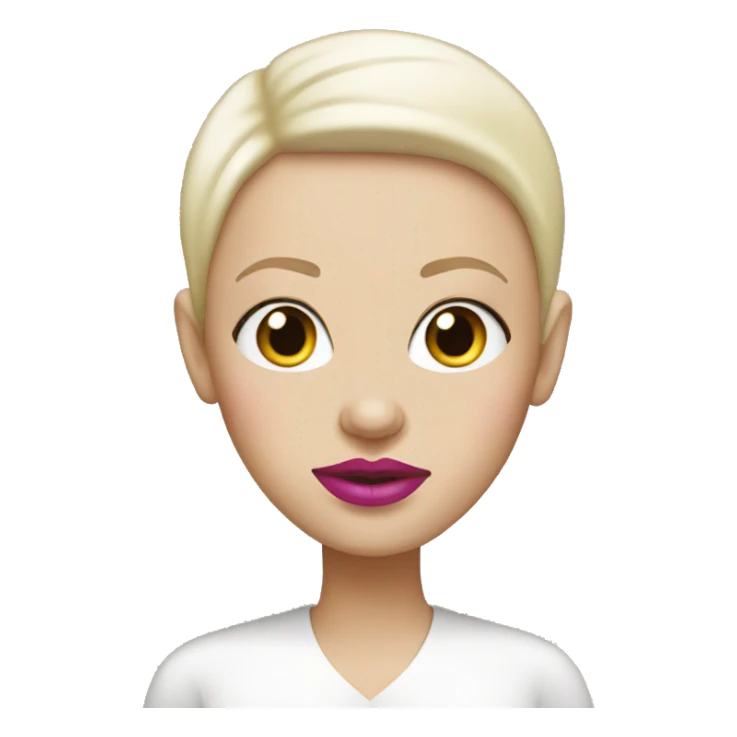 Bald white women with pink big lips sticker