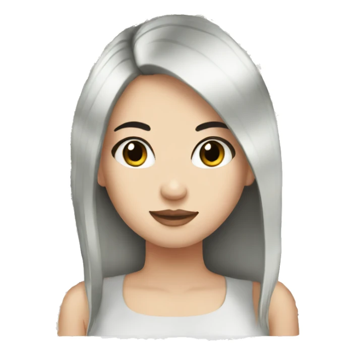 White girl with lashes and straight black hair sticker