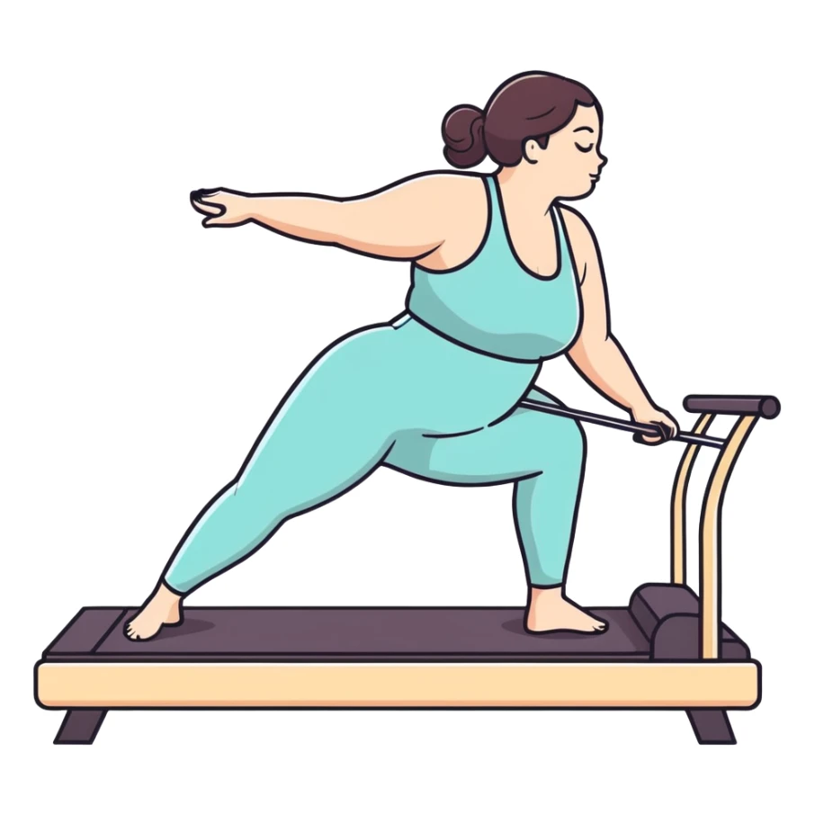 Curvy girl on a reformer Pilates sticker