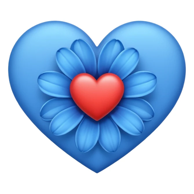a blue flower heart emoji sticker