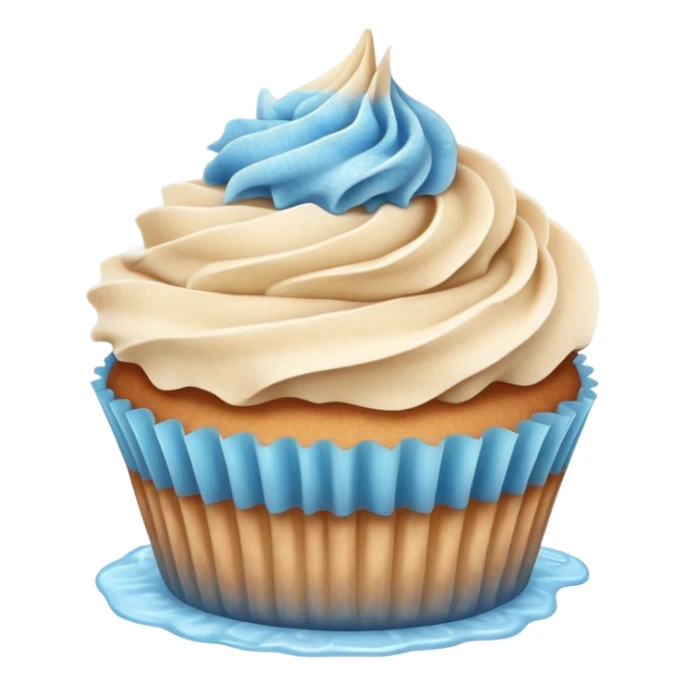 Vanilla cupcake with cinnamon and blue jelly frosting dusted with cinnamon sticker