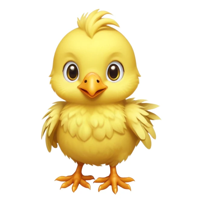 Baby chocobo from Final Fantasy, cute tiny yellow bird chick with fluffy feathers sticker